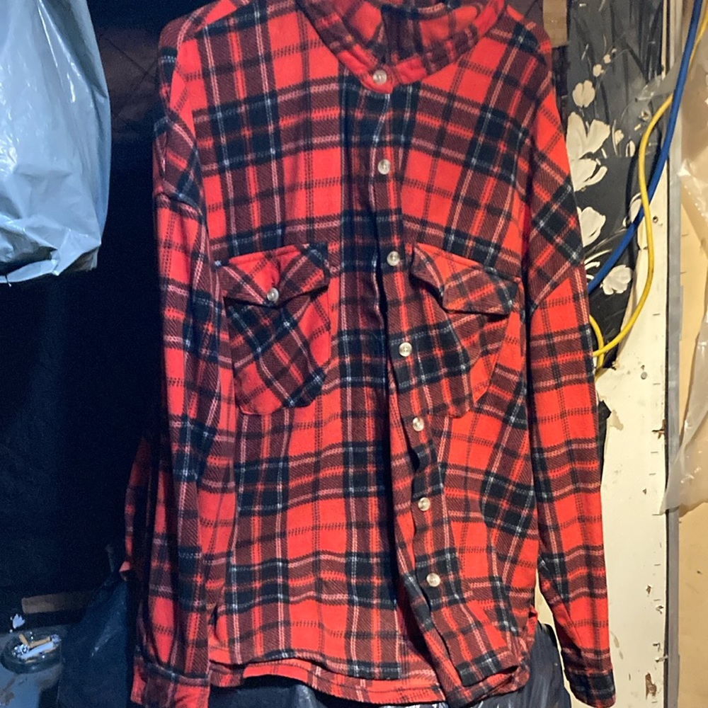 Red and black pajama flannel.